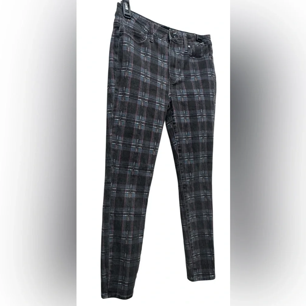 Paige Women’s 27 Denim Plaid Skinny Cotton Elastine Pockets Hoxton Ankle - Picture 3 of 9